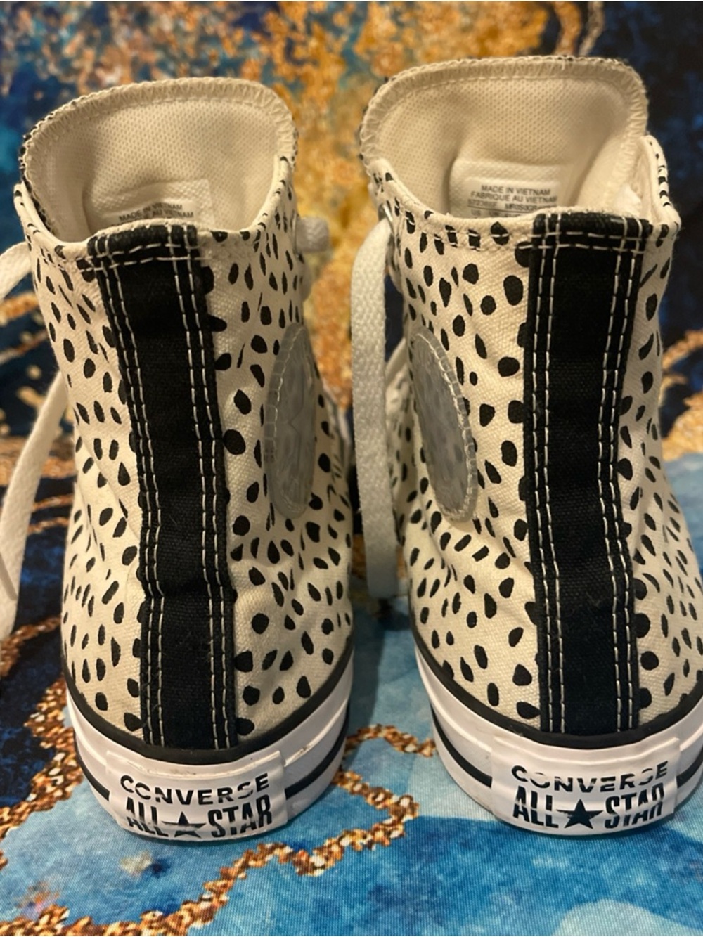 Converse Chuck Taylor All Star High Top Women’s 7 Dalmatian Animal Print Shoes - Picture 9 of 16